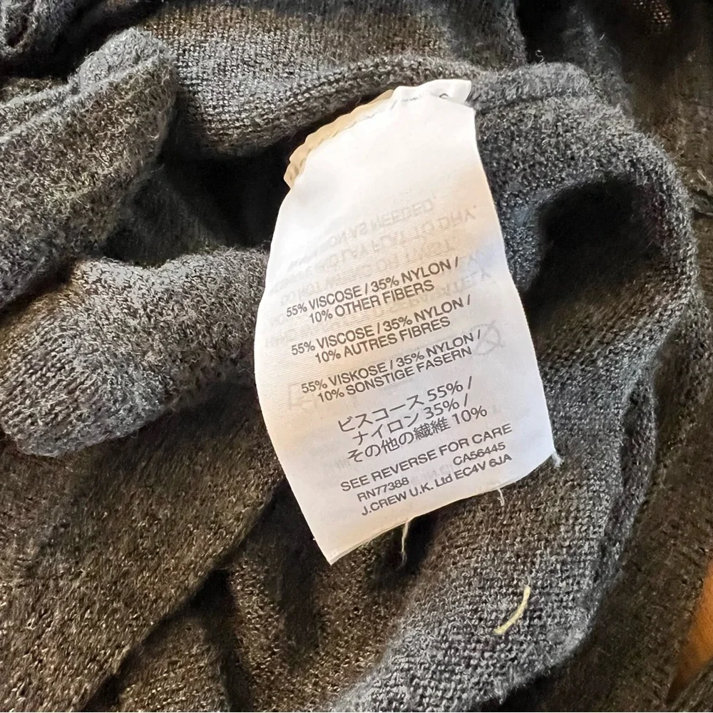 Madewell Modern Tie-Front Sweater Women’s L Charcoal Gray Lightweight Knit